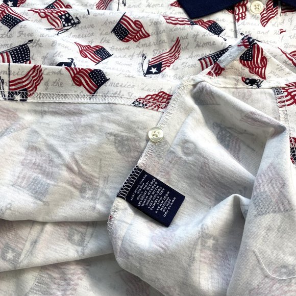 Roundtree & Yorke Men's USA Flag Polo Shirt Size L or XL - New With Tag - Picture 6 of 8